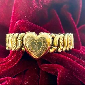 Antique Estate Sweetheart Locket Expansion Bracelet Gold Filled